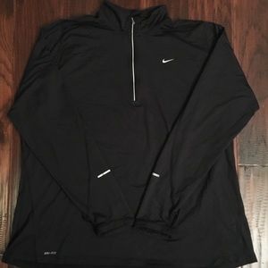 Nike Running Dri-Fit 1/3 Zip Long Sleeve Black Tee